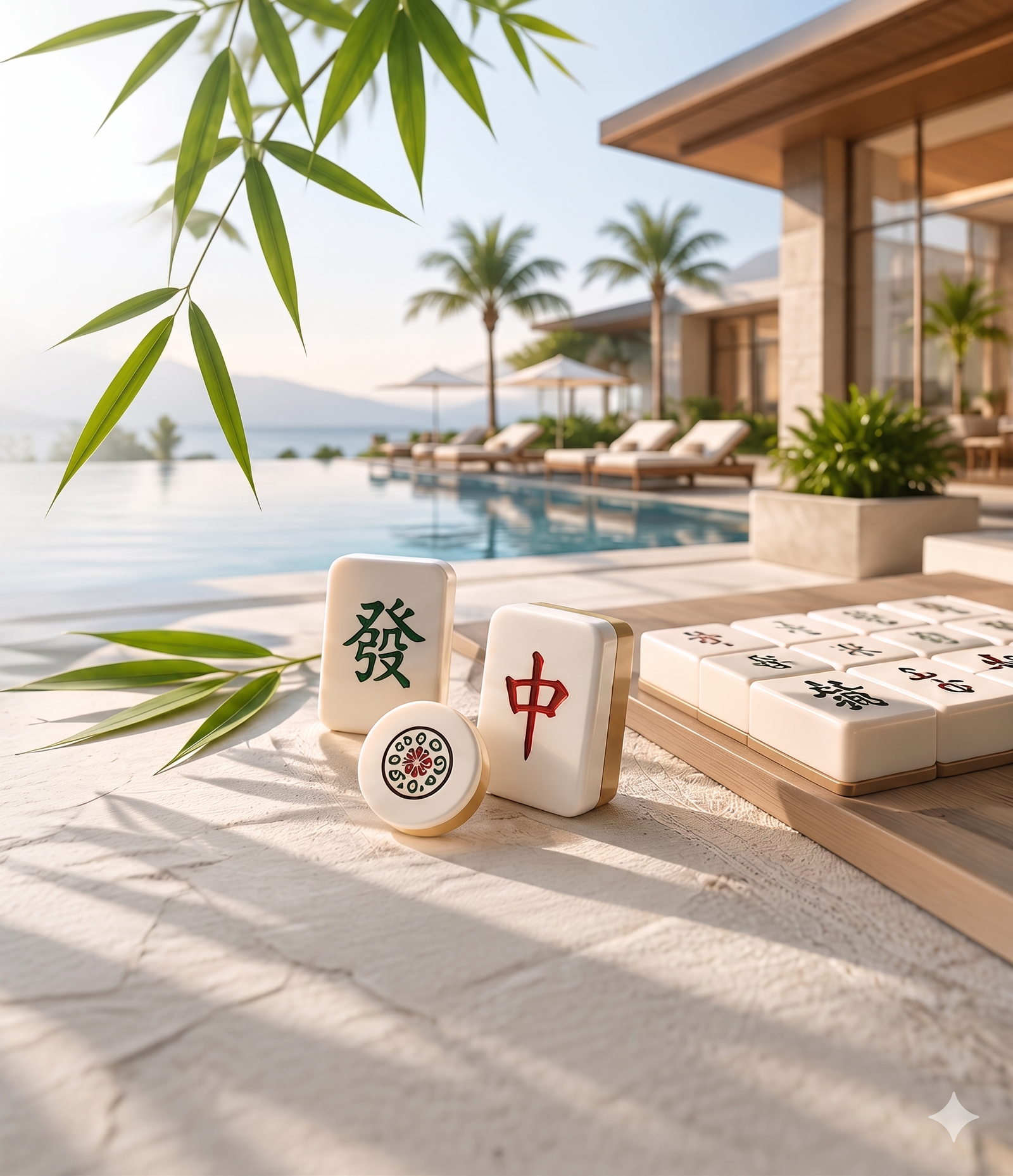 Hotel guest activities: premium Mahjong table setup for resort guest experiences