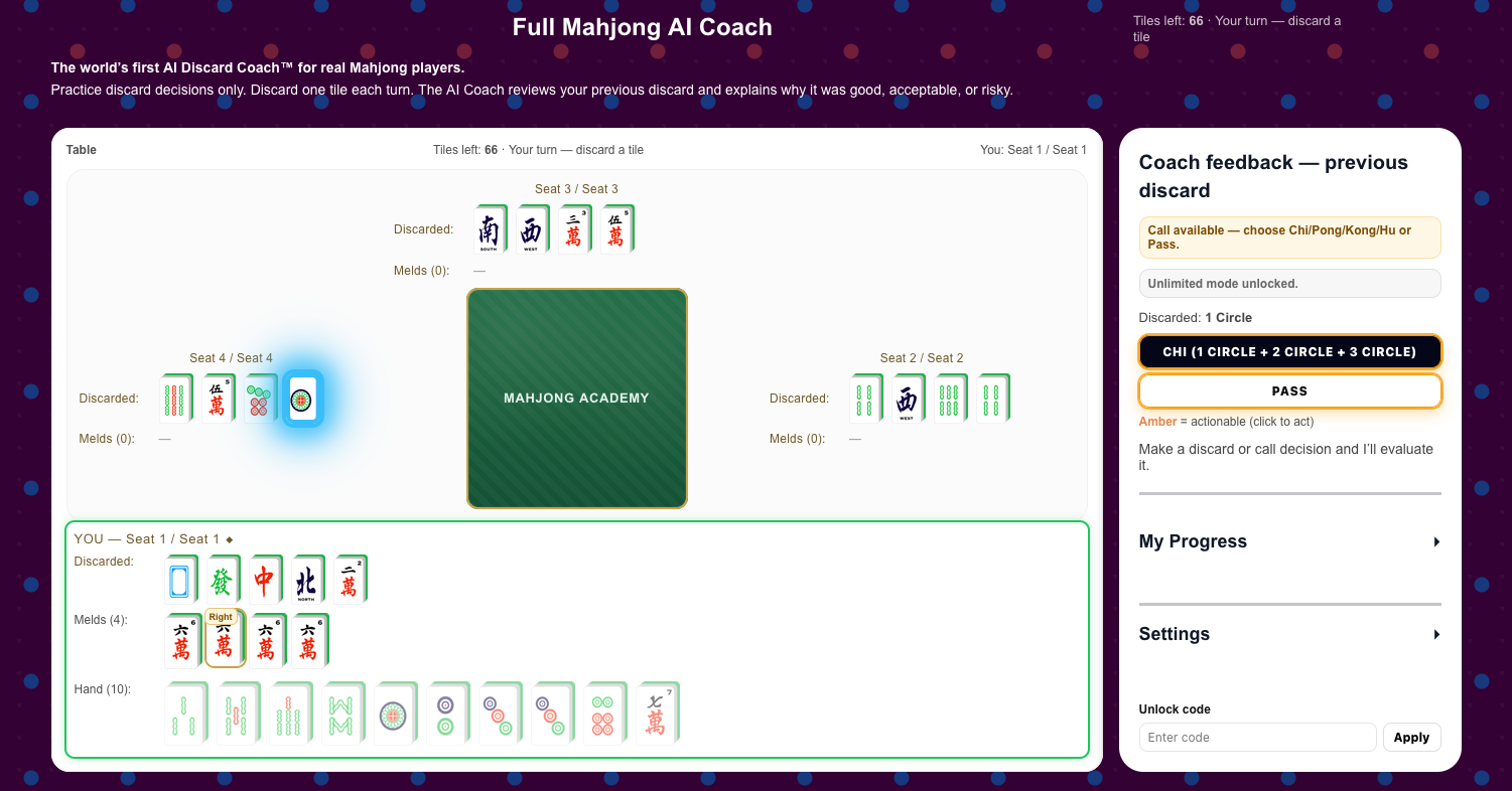 Play Mahjong with AI Companion for free